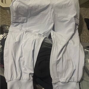 Light Gray/purple Cargo workout Pant